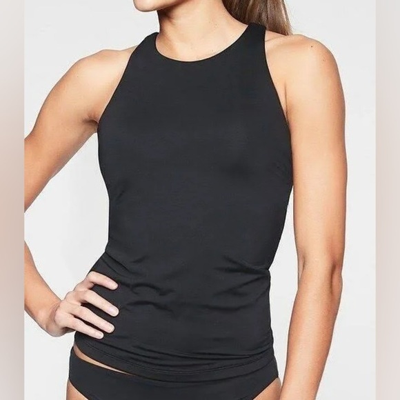 Athleta Maldives Tankini Top High Neck Black 38D/DD - Picture 1 of 6